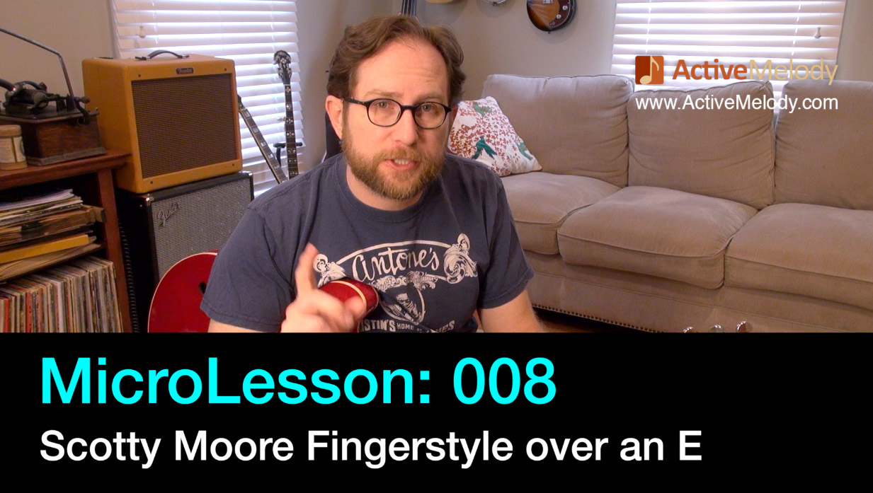MicroLesson: 008 – Scotty Moore Fingerstyle Rhythm over an E