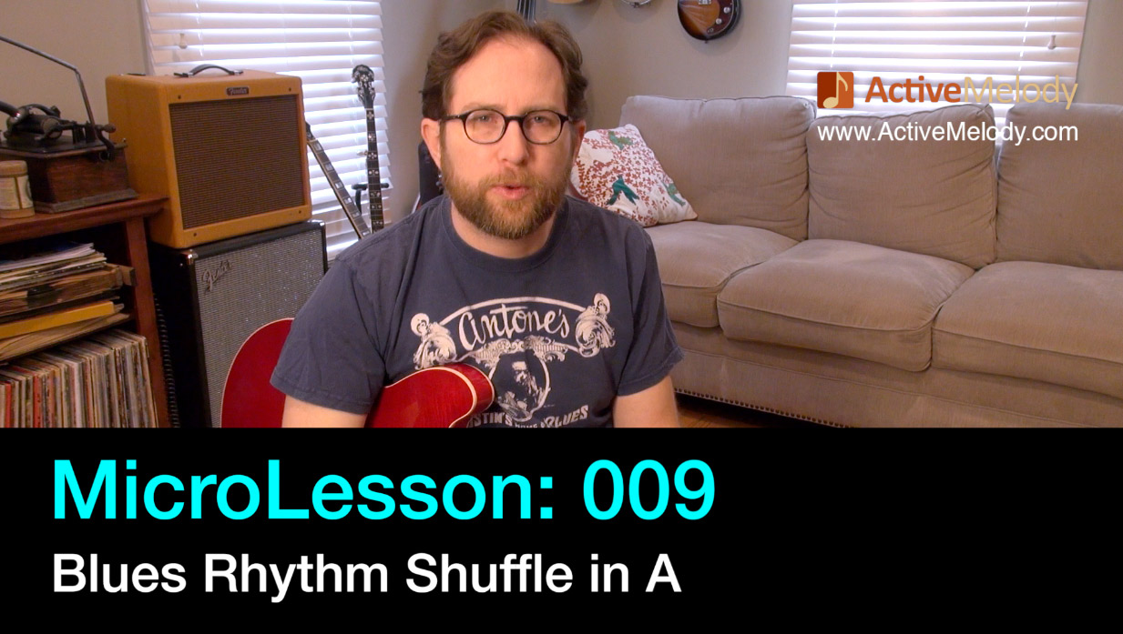 MicroLesson: 009 – Shuffle Rhythm Guitar Lesson in A (“Lay Down Sally”)