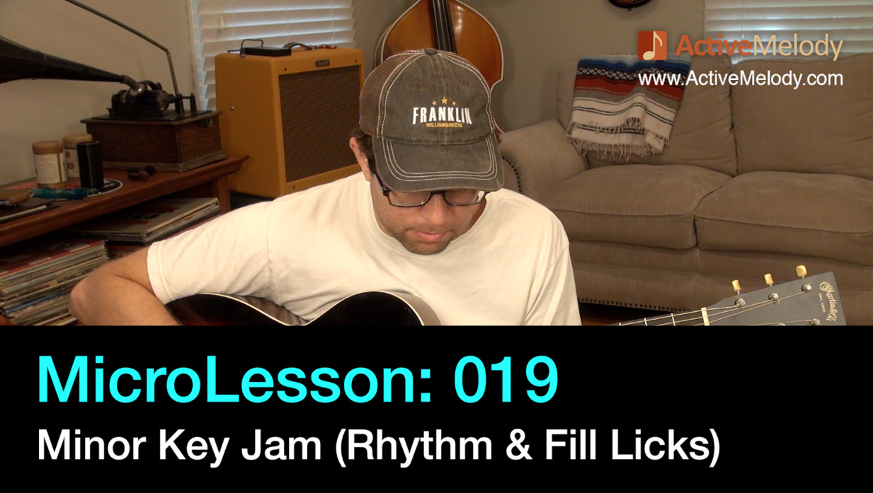MicroLesson: 019 – Minor Key Blues Jam – Rhythm and Fill Licks