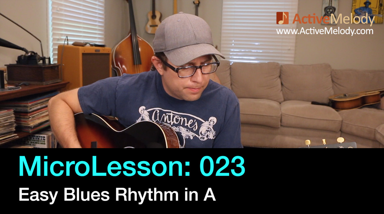 MicroLesson: 023 – Easy Blues Rhythm in the key of A