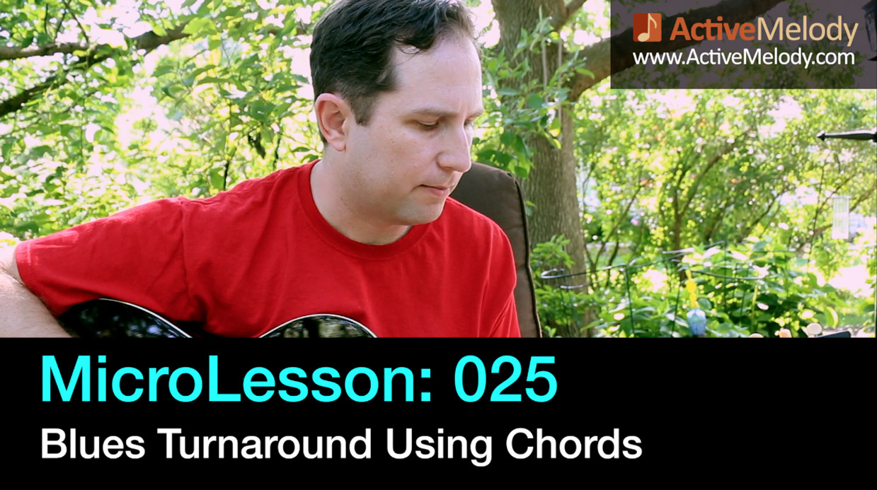 MicroLesson: 025 – Blues Turnaround Using Chords (in A)