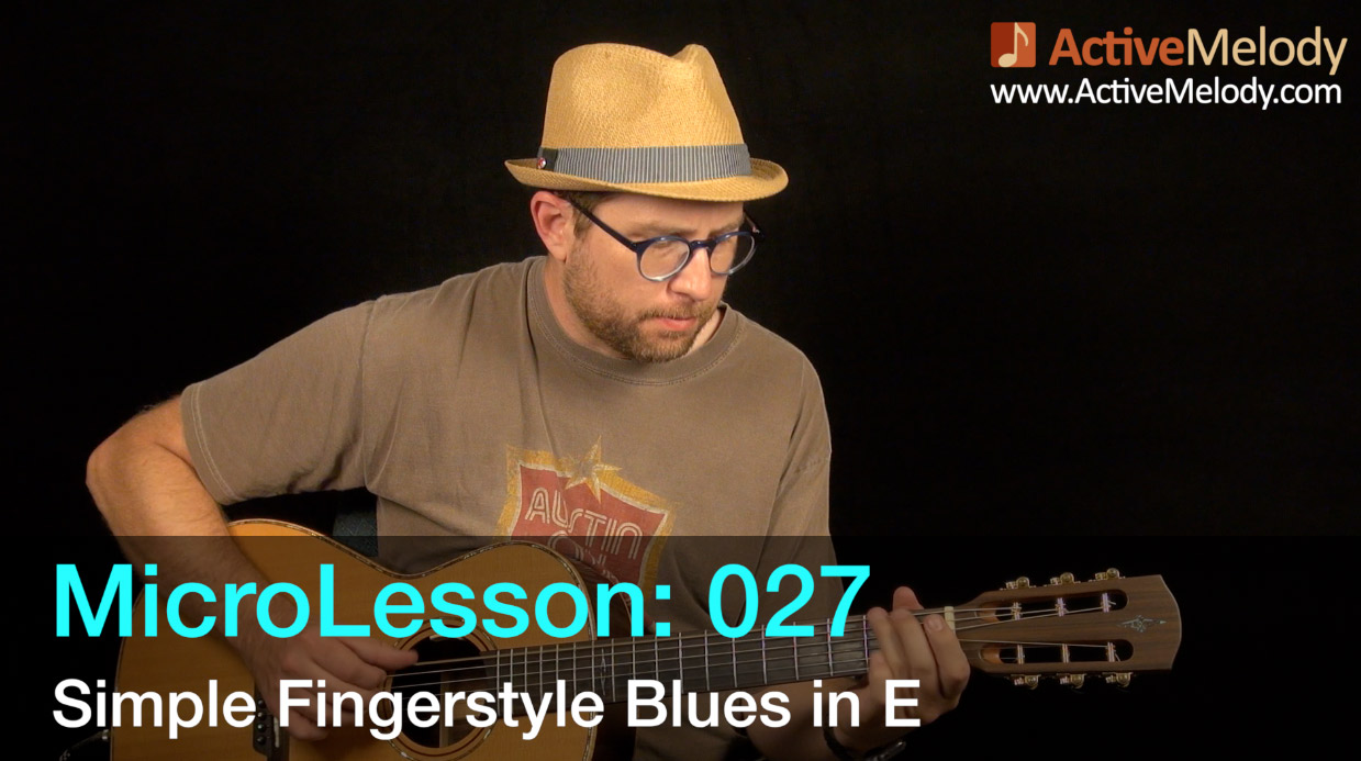 MicroLesson: 027 – Easy Fingerstyle Blues Guitar Lesson