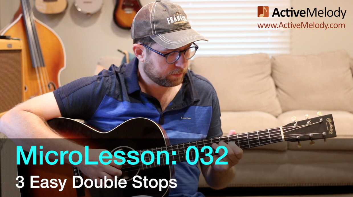 MicroLesson: 032 – Learn 3 Easy Double Stop Licks – 3 Essential Double Stops