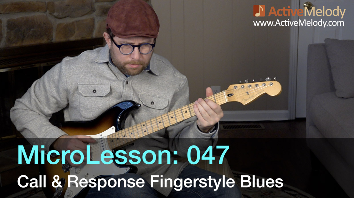 MicroLesson: 047 – Fingerstyle “Call & Response” Blues Guitar Lesson