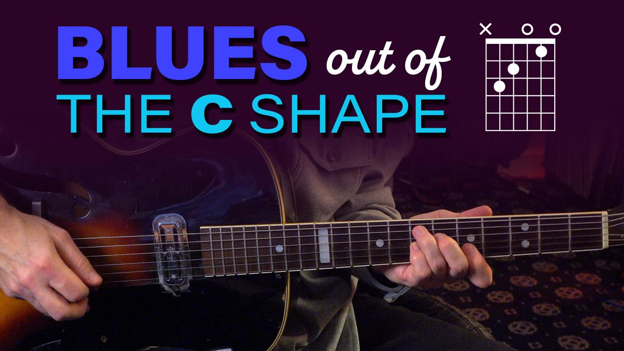 blues using the c shape - guitar lesson