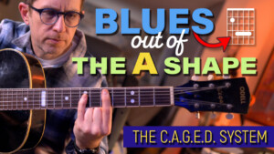 Blues guitar using the A shape from the CAGED System
