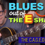 Blues out of the E shape from the CAGED System