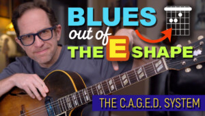 Blues out of the E shape from the CAGED System