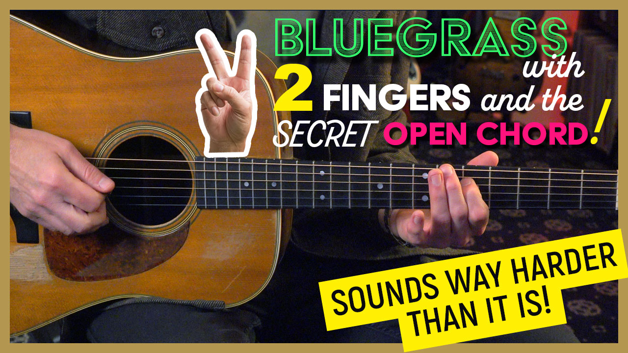2 Fingers + Secret Open Chord = Simple Bluegrass Composition by yourself! – Guitar Lesson  – ML139